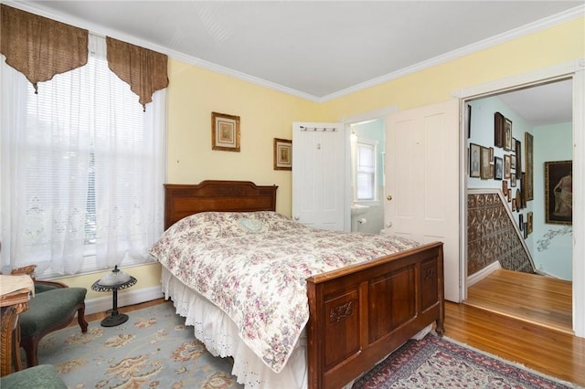 55 Hunter Ave, Newport, RI 02840 - bedroom with wood finished floors and ornamental molding