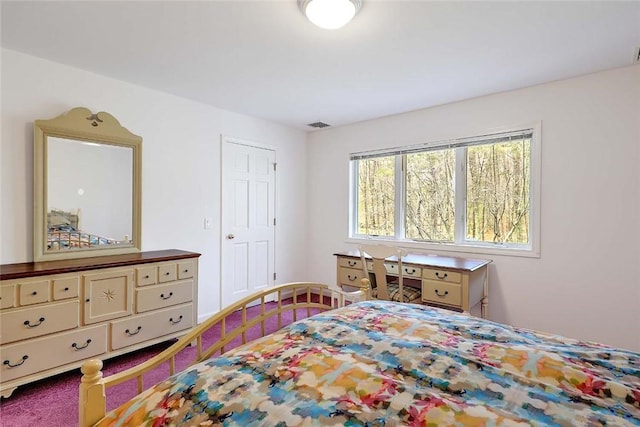 bedroom with visible vents