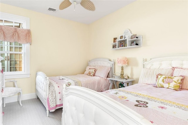 7 Fenway Rd, Westerly, RI 02891 - bedroom with carpet, visible vents, baseboards, and ceiling fan