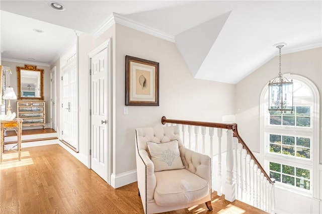 7 Fenway Rd, Westerly, RI 02891 - living area with a chandelier, light wood-style floors, ornamental molding, and recessed lighting