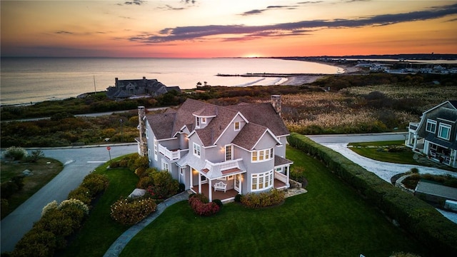 7 Fenway Rd, Westerly, RI 02891 - aerial view at dusk featuring a water view