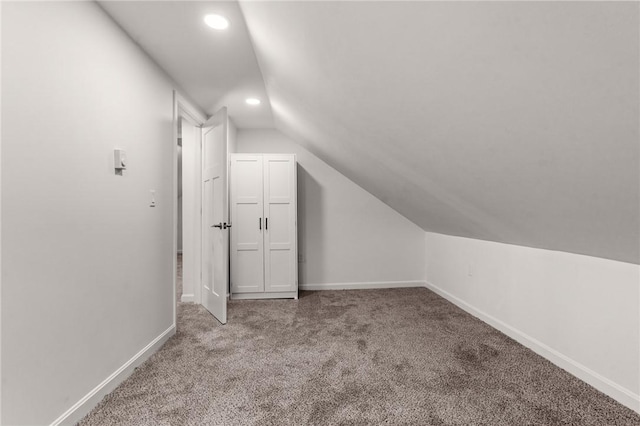 5 Cottage St, Westerly, RI 02891 - bonus room with recessed lighting, carpet, baseboards, and vaulted ceiling