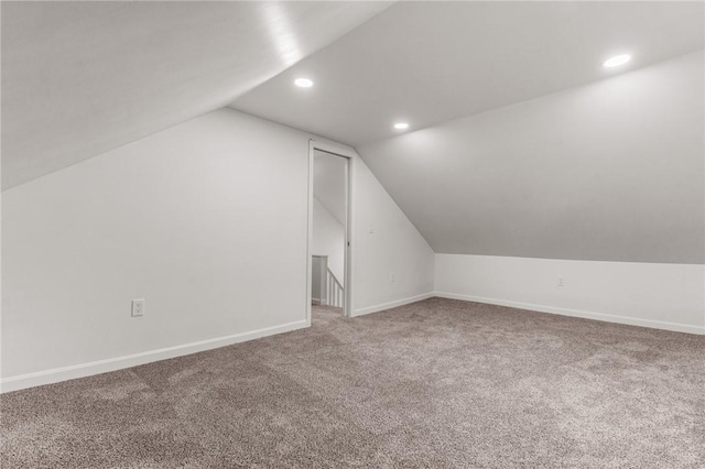 5 Cottage St, Westerly, RI 02891 - additional living space featuring carpet floors, baseboards, recessed lighting, and lofted ceiling