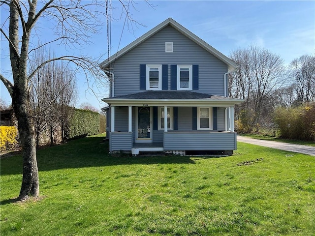 3506 Kingstown Rd, South Kingstown, RI 02892 - view of front facade featuring a porch and a front lawn