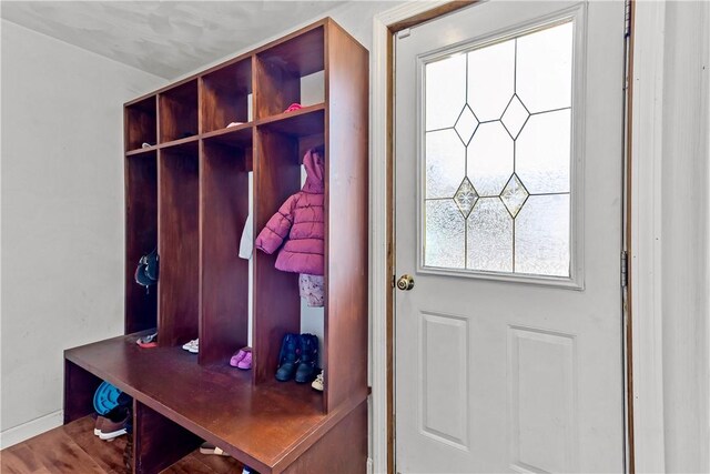 mudroom with baseboards