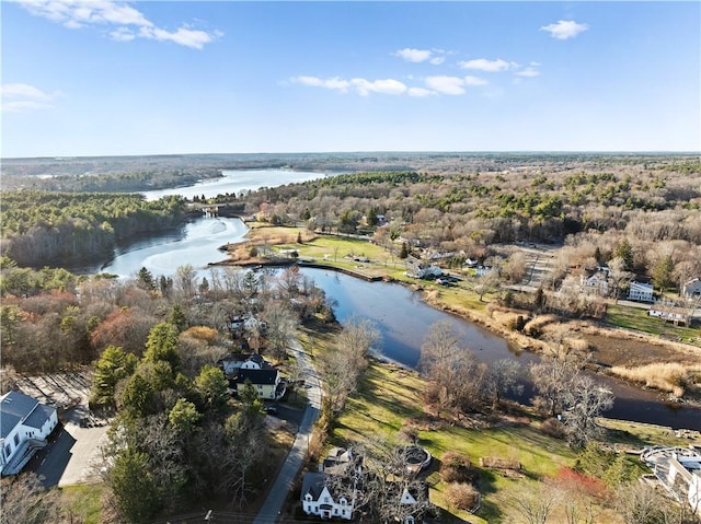 5 Nottingham Way, Freetown, MA 02702 - drone / aerial view of a large body of water and a heavily wooded area