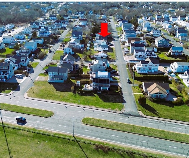 bird's eye view with a residential view