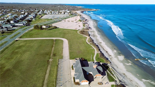 drone / aerial view with a view of the beach