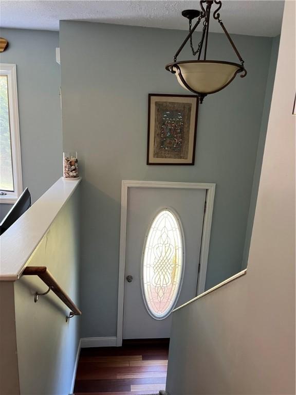 entrance foyer featuring baseboards and dark wood-style floors