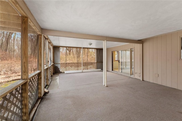 view of unfurnished sunroom
