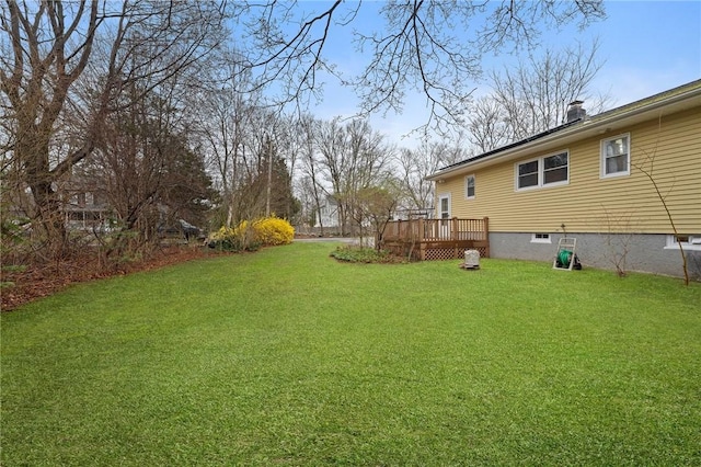 1737 Wampanoag Trl, Barrington, RI 02806 - view of green lawn featuring a deck