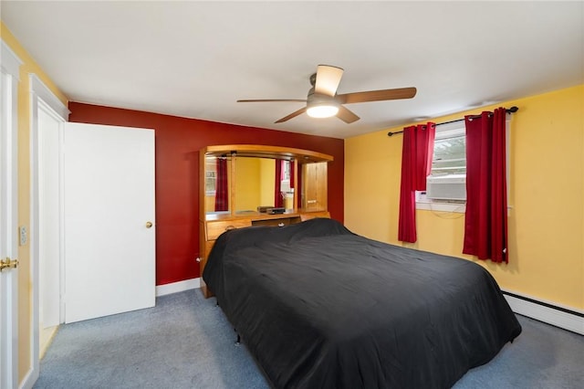 1737 Wampanoag Trl, Barrington, RI 02806 - carpeted bedroom with ceiling fan and baseboard heating