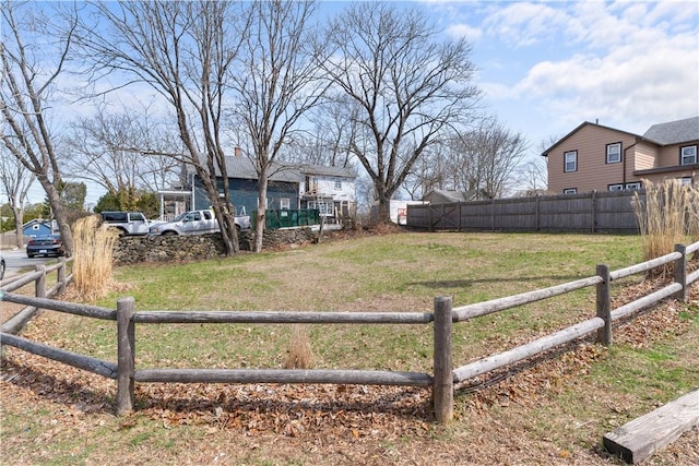 view of yard with fence