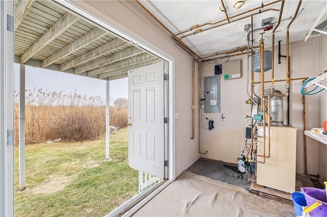 view of patio featuring electric panel