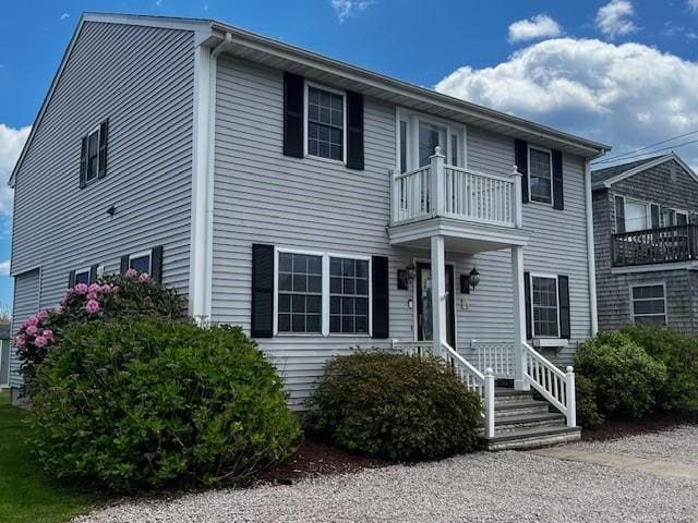 16 Elm Ave, Narragansett, RI 02882 - view of front facade with a balcony