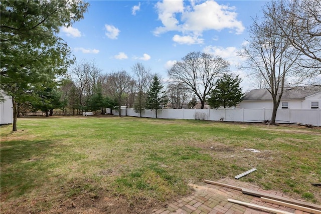 view of yard with fence