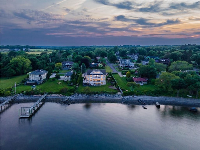 10 Coulter St, Jamestown, RI 02835 - aerial view at dusk of a water view