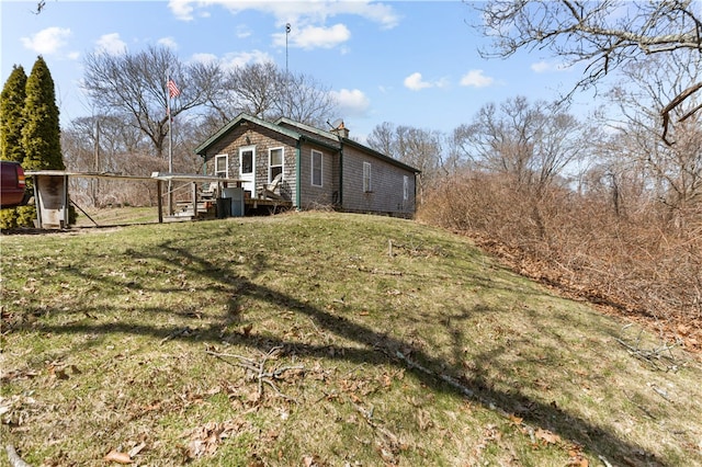 200 Pond St, South Kingstown, RI 02879 - rear view of house with a lawn