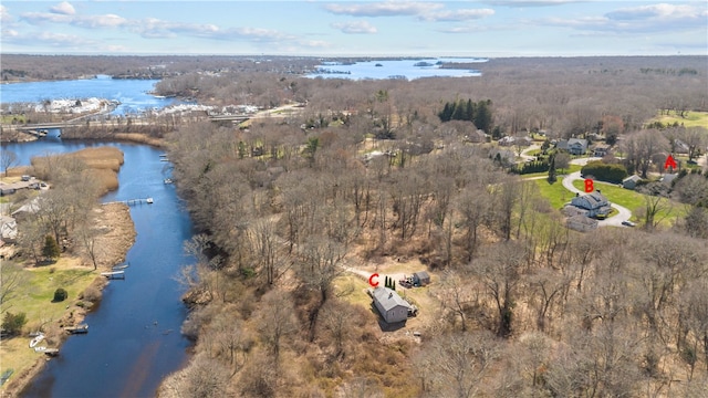 200 Pond St, South Kingstown, RI 02879 - aerial view featuring a forest view and a water view