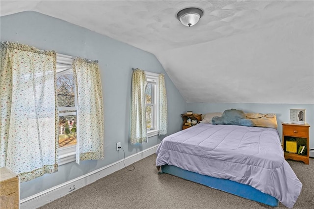77 Seamans St, Providence, RI 02908 - bedroom with baseboards, carpet, and lofted ceiling