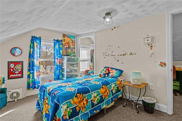 77 Seamans St, Providence, RI 02908 - bedroom with carpet flooring, baseboards, and lofted ceiling