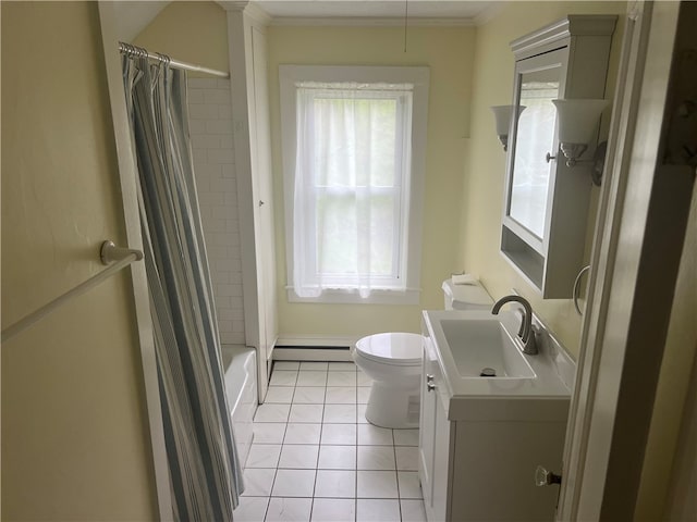 196 Columbia St, South Kingstown, RI 02879 - bathroom featuring toilet, tile patterned flooring, vanity, and a healthy amount of sunlight