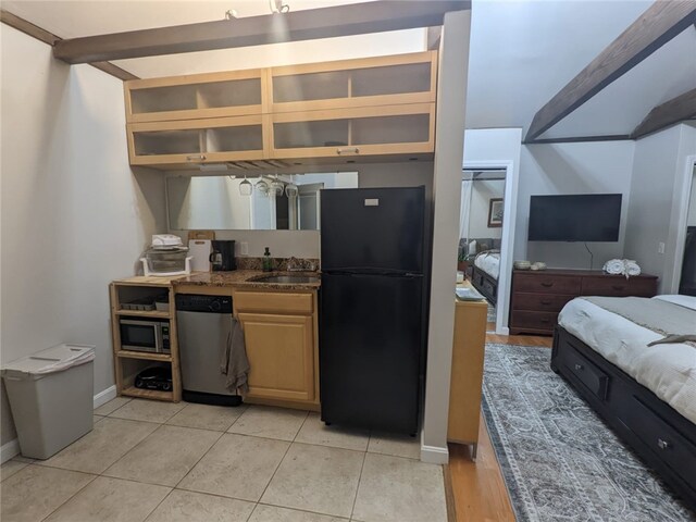 33 Almy St, Newport, RI 02840 - kitchen featuring light tile patterned flooring, a sink, baseboards, and stainless steel appliances