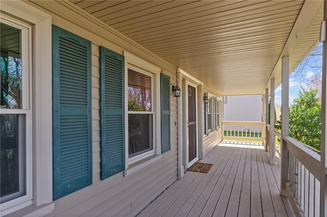 wooden deck with covered porch