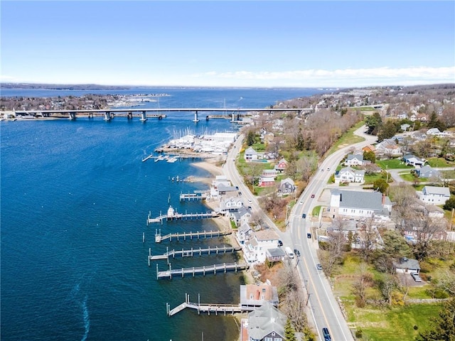 1597 Main Rd, Tiverton, RI 02878 - drone / aerial view featuring a water view