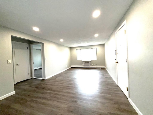 53 Urban Ave Unit 6, North Providence, RI 02904 - unfurnished room featuring recessed lighting, dark wood-style floors, a baseboard heating unit, and baseboards