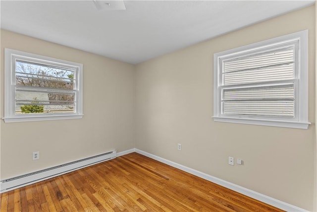 345 Post Rd, Warwick, RI 02888 - spare room with baseboards, light wood-style floors, and baseboard heating