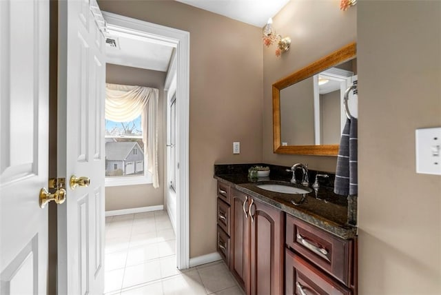 174 Windmill Dr, South Kingstown, RI 02879 - bathroom featuring vanity, tile patterned flooring, baseboards, and visible vents