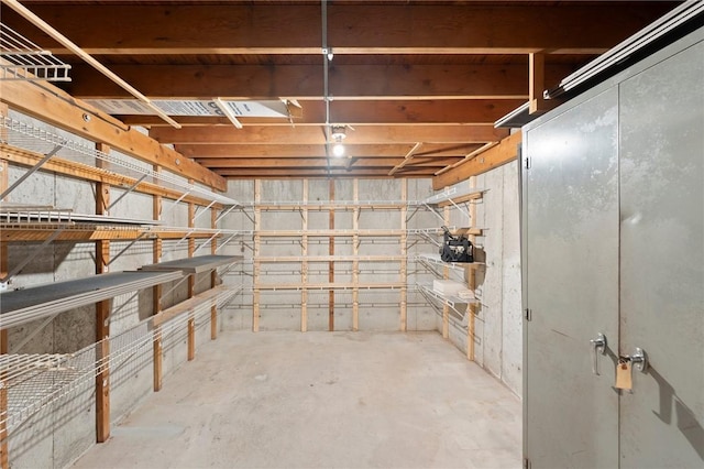view of storage area
