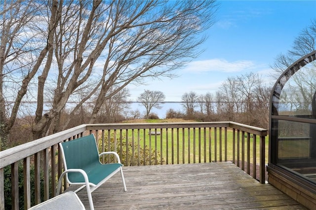 deck with a yard