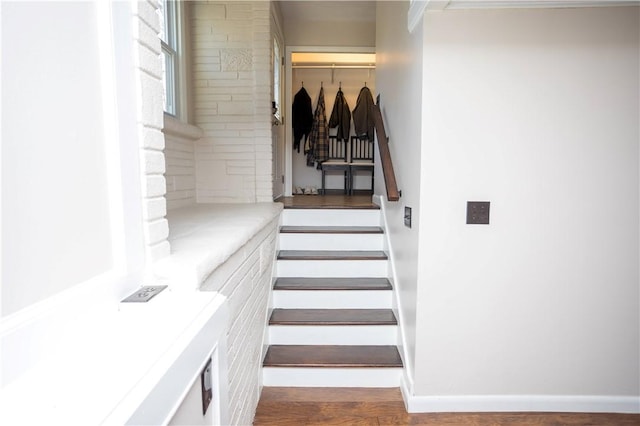 67 Highwood Dr, Coventry, RI 02816 - stairs with wood finished floors and baseboards