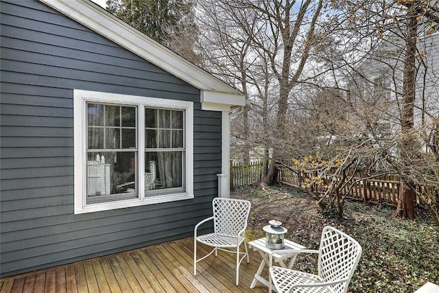 deck featuring fence