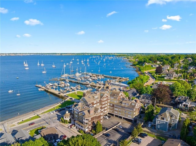 53 Conanicus Ave Unit 5A, Jamestown, RI 02835 - birds eye view of property featuring a water view