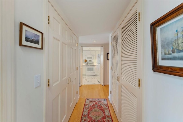 53 Conanicus Ave Unit 5A, Jamestown, RI 02835 - corridor with recessed lighting and light wood-style floors