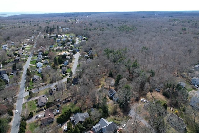 23 Rockland Dr, South Kingstown, RI 02879 - bird's eye view featuring a wooded view and a residential view