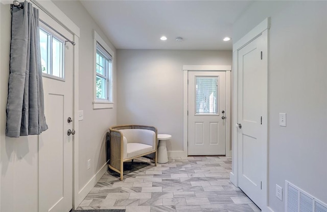 137 Rosebriar Ave, South Kingstown, RI 02879 - doorway featuring recessed lighting, visible vents, and baseboards