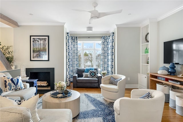 78 Rhode Island Ave Unit 5, Newport, RI 02840 - living room featuring wood finished floors and ornamental molding
