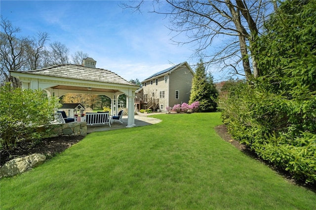 view of yard featuring a gazebo
