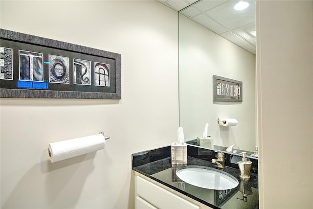 21 Fesser Ave, Bristol, RI 02809 - half bath featuring a drop ceiling and vanity