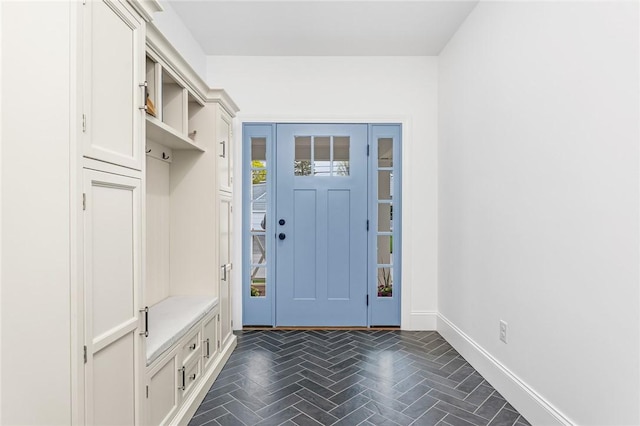 mudroom with baseboards