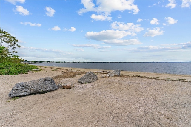 view of water feature featuring a view of the beach