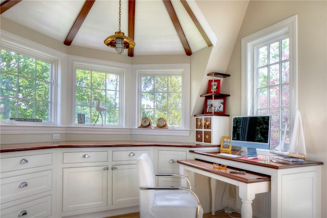 2 Harbor View Dr, Newport, RI 02840 - office with lofted ceiling with beams