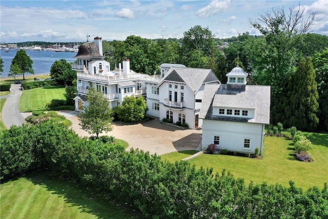 2 Harbor View Dr, Newport, RI 02840 - drone / aerial view featuring a water view