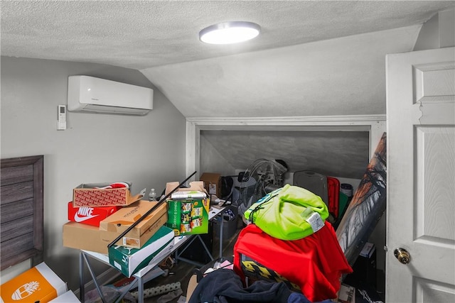 storage area with a wall unit AC