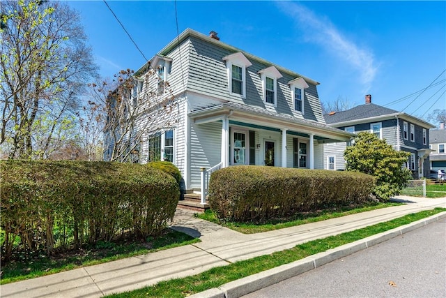 view of front of property with covered porch