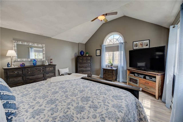 30 Rock Ridge Rd, Westerly, RI 02891 - bedroom with ceiling fan, light wood-style flooring, and lofted ceiling